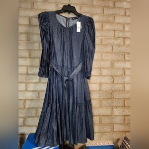 Nwt New York & Company Dark Blue Long Sleeve Dress